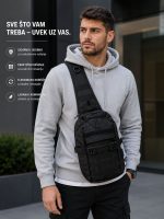 Taktiča torbica preko grudi sa USB priključkom