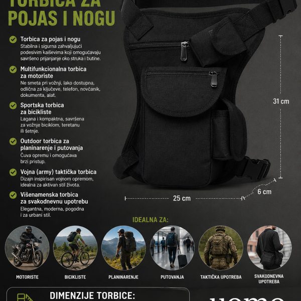 Sportska torbica za pojas i nogu