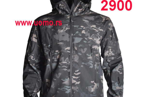 Jakna SOFT SHELL BLACK MULTICAM