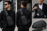 BAIBU Muška torbica preko grudi sa USB portom – Nepromočiva Crossbody - Slika 3