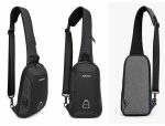BAIBU Muška torbica preko grudi sa USB portom – Nepromočiva Crossbody - Slika 4