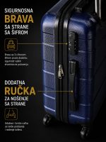 Kabinski kofer 55x40x23 cm UOMOTRAVEL – Plastični kofer za ručni prtljag - Slika 7