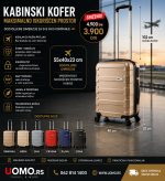 Kabinski kofer 55x40x23 cm UOMOTRAVEL – Plastični kofer za ručni prtljag - Slika 4