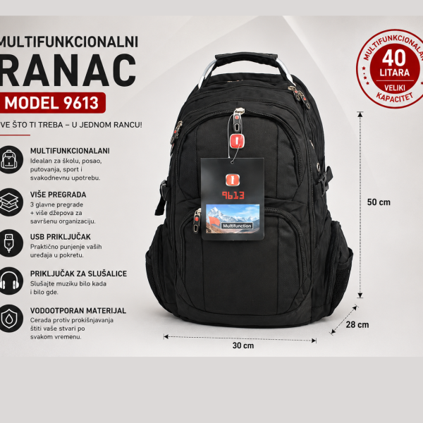Multifunkcionalni ranac 9613 USB