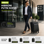 Hibridni putni kofer – ABS zadnja školjka i platnena prednja strana | REVO kolekcija - Slika 2