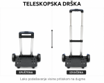 LEISURE ranac sa odvojivom konstrukcijom i točkićima – 50 × 33 × 25 cm - Slika 10