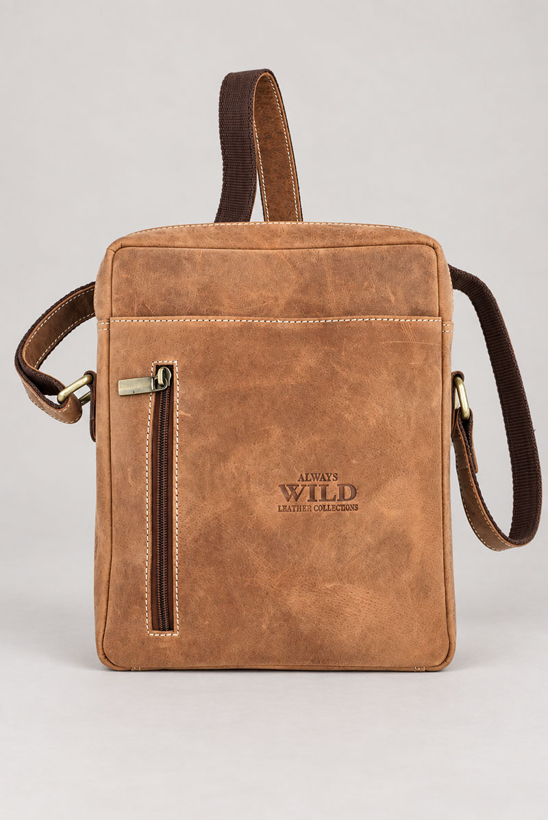 Karamel kožna torbica Always Wild (1) Muška kožna torba Always Wild sa više pregrada – 25 × 21 cm - Slika 1